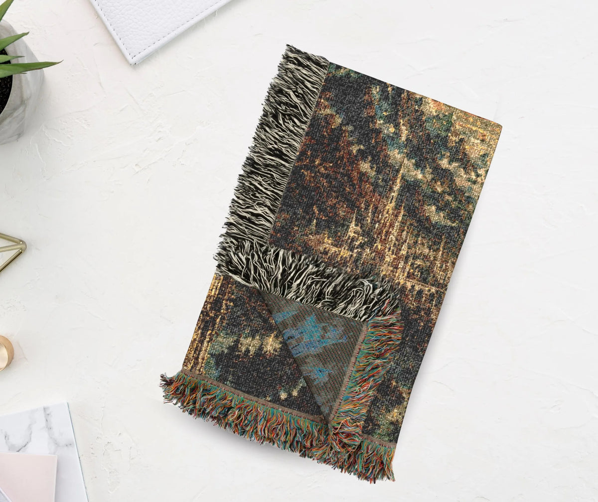 White Phoenix Woven Blanket - Gothic Tower Fantasy Cotton Throw Tapestry